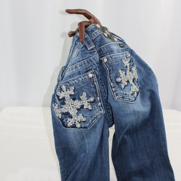 Miss Me Embellished Bling Boot Cut Jean, Size 27 - Picture 5 of 9